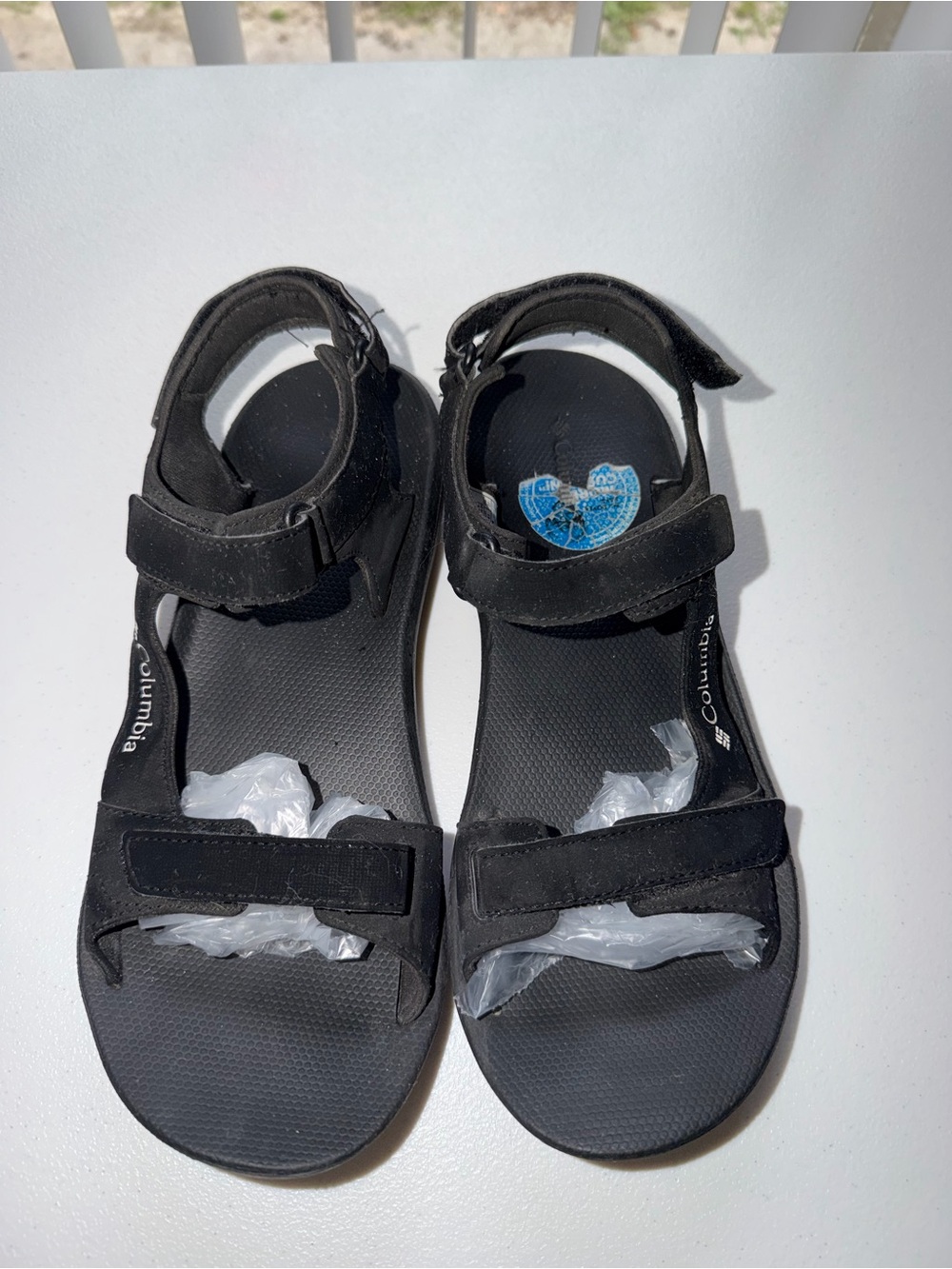 Columbia Black Open-Toe Adjustable Strap Sandals